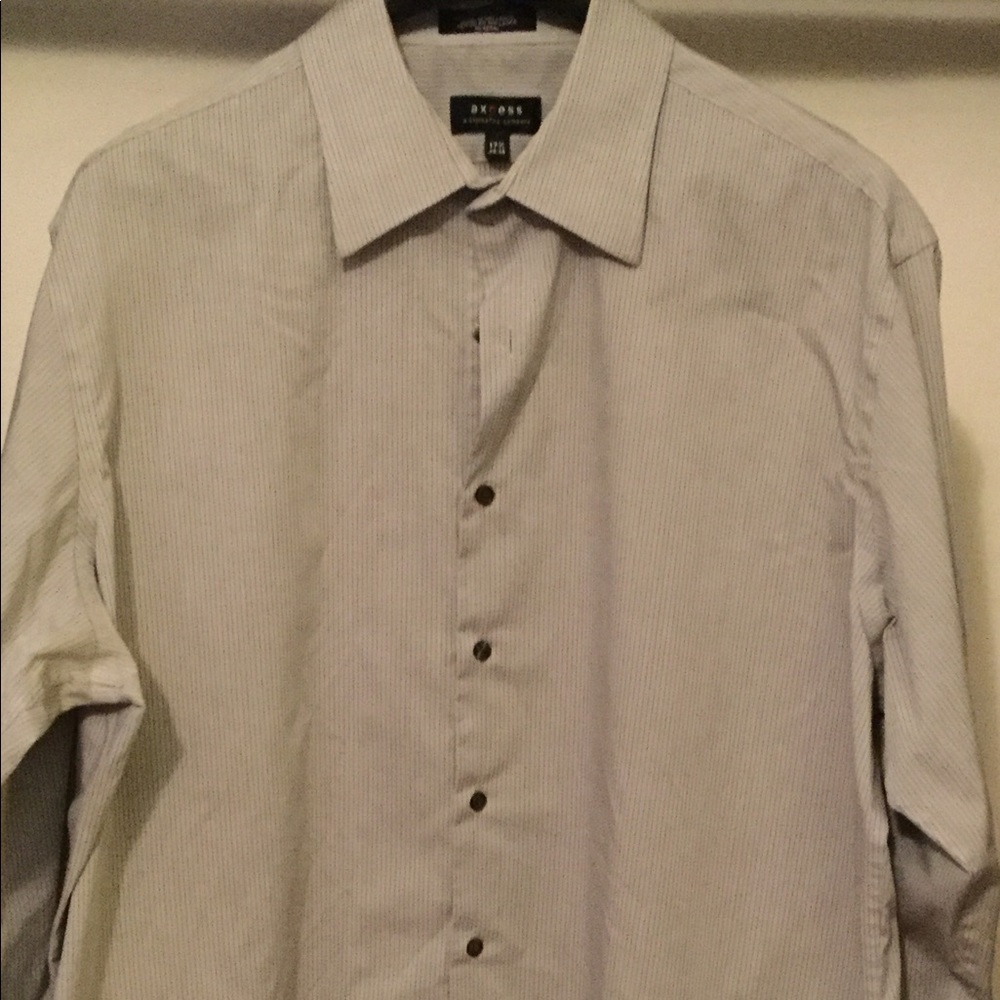 Silver gray button down